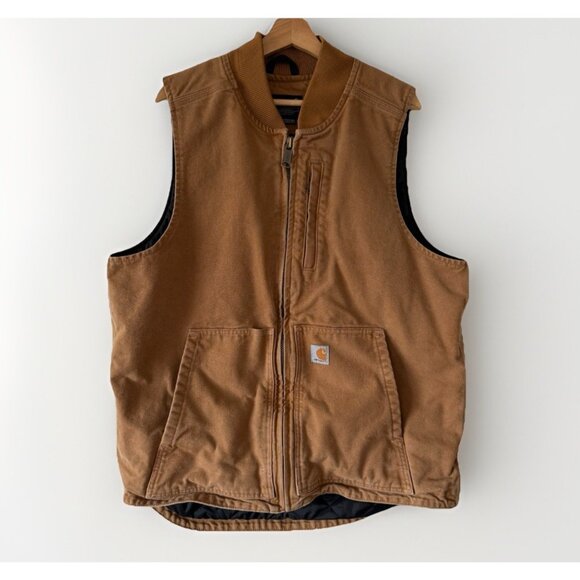 CARHARTT Loose Fit Canvas Vest Men's Large Tall Duck Insulated Work 0V4395-M - Picture 1 of 13